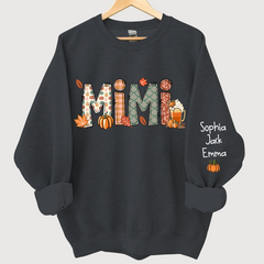 Lofaris Grandma Doodle Grandkids Autumn Custom Sweatshirt
