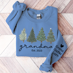 Lofaris Grandma Est Christmas Tree Custom And Kids TH Sweatshirt