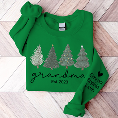 Lofaris Grandma Est Christmas Tree Custom And Kids TH Sweatshirt