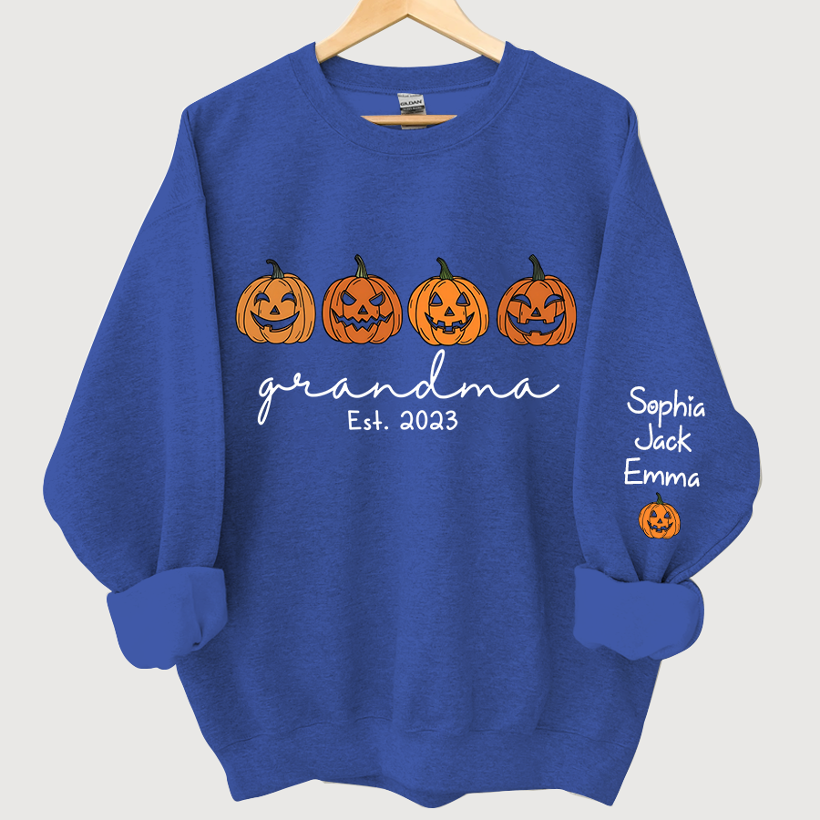 Lofaris Grandma Est Halloween Pumpkins Custom Sweatshirt