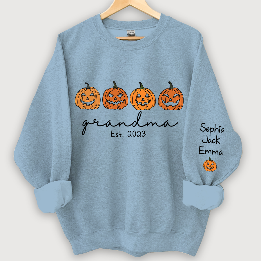 Lofaris Grandma Est Halloween Pumpkins Custom Sweatshirt