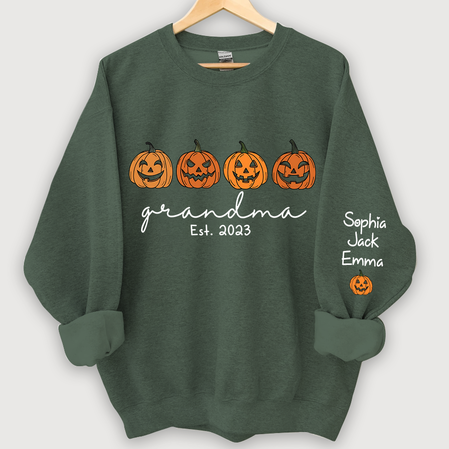 Lofaris Grandma Est Halloween Pumpkins Custom Sweatshirt