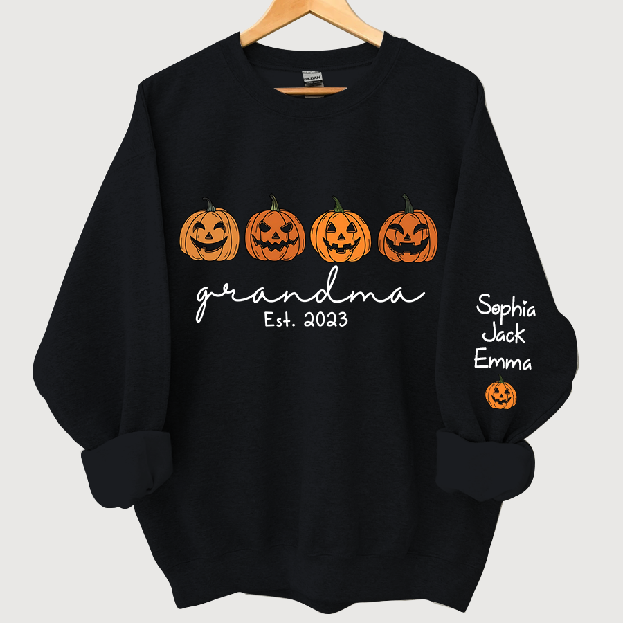 Lofaris Grandma Est Halloween Pumpkins Custom Sweatshirt