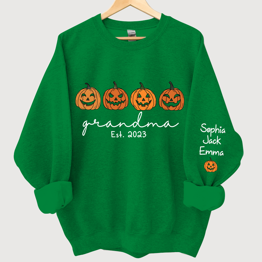 Lofaris Grandma Est Halloween Pumpkins Custom Sweatshirt