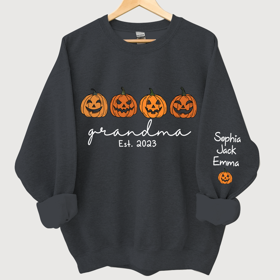 Lofaris Grandma Est Halloween Pumpkins Custom Sweatshirt