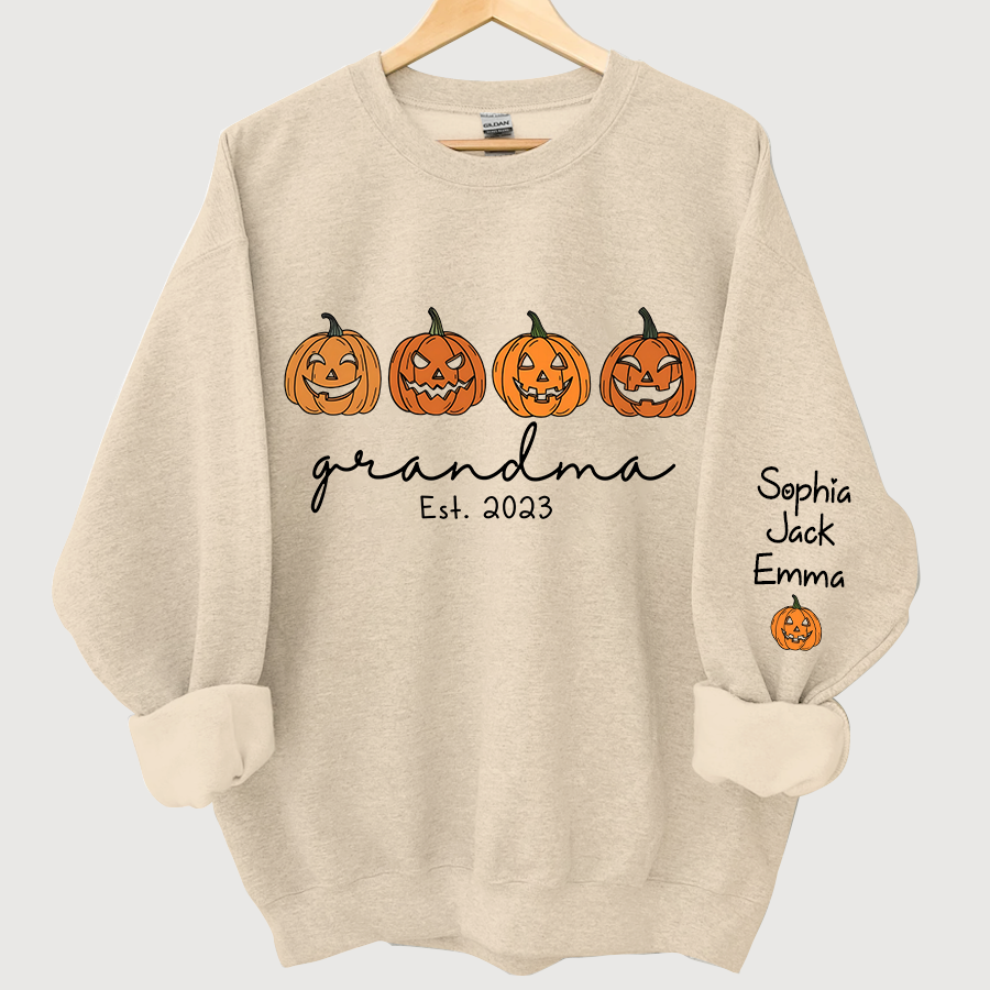 Lofaris Grandma Est Halloween Pumpkins Custom Sweatshirt