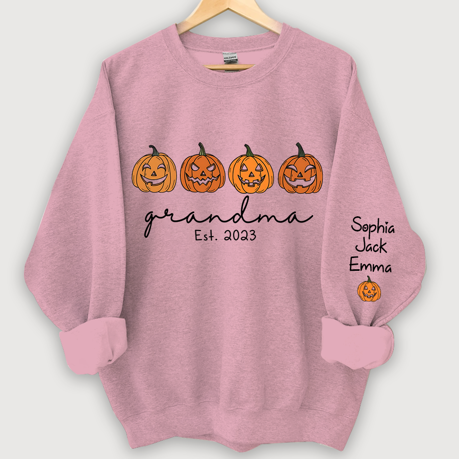 Lofaris Grandma Est Halloween Pumpkins Custom Sweatshirt