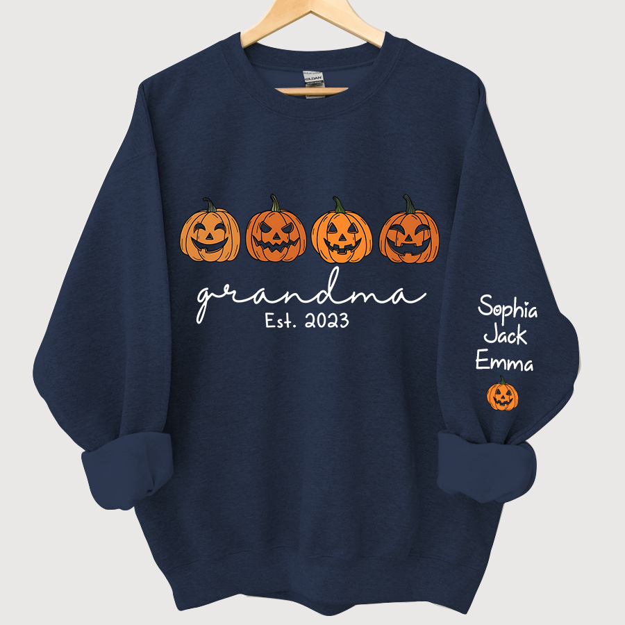 Lofaris Grandma Est Halloween Pumpkins Custom Sweatshirt