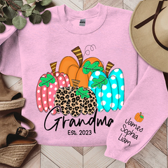 Lofaris Grandma Est Pumpkin Fall Autumn Custom & Kids Sweatshirt Gift TH
