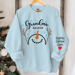Lofaris Grandma Est Snowman Christmas And Kids Sweatshirt