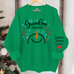 Lofaris Grandma Est Snowman Christmas And Kids Sweatshirt