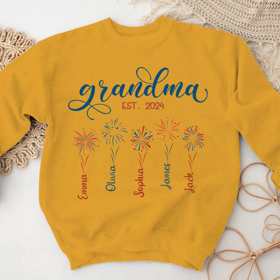 Lofaris Grandma Est Sparks And Grandkids New Year Sweatshirt