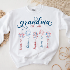 Lofaris Grandma Est Sparks And Grandkids New Year Sweatshirt