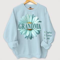Lofaris Grandma Flower Blue Daisy Color Custom Sweatshirt