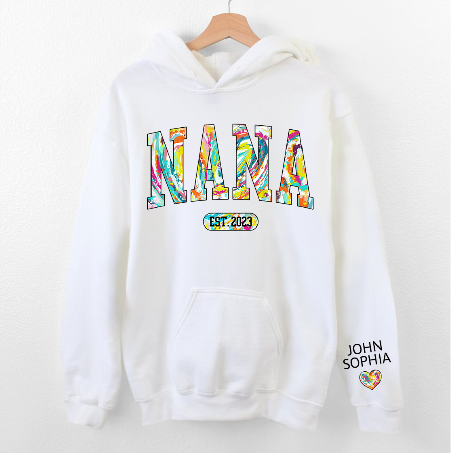 Lofaris Grandma Gigi And Kids Color Heart Custom Name Hoodie