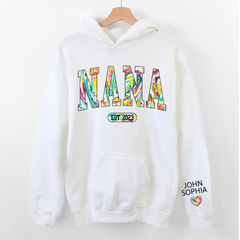Lofaris Grandma Gigi And Kids Color Heart Custom Name Hoodie