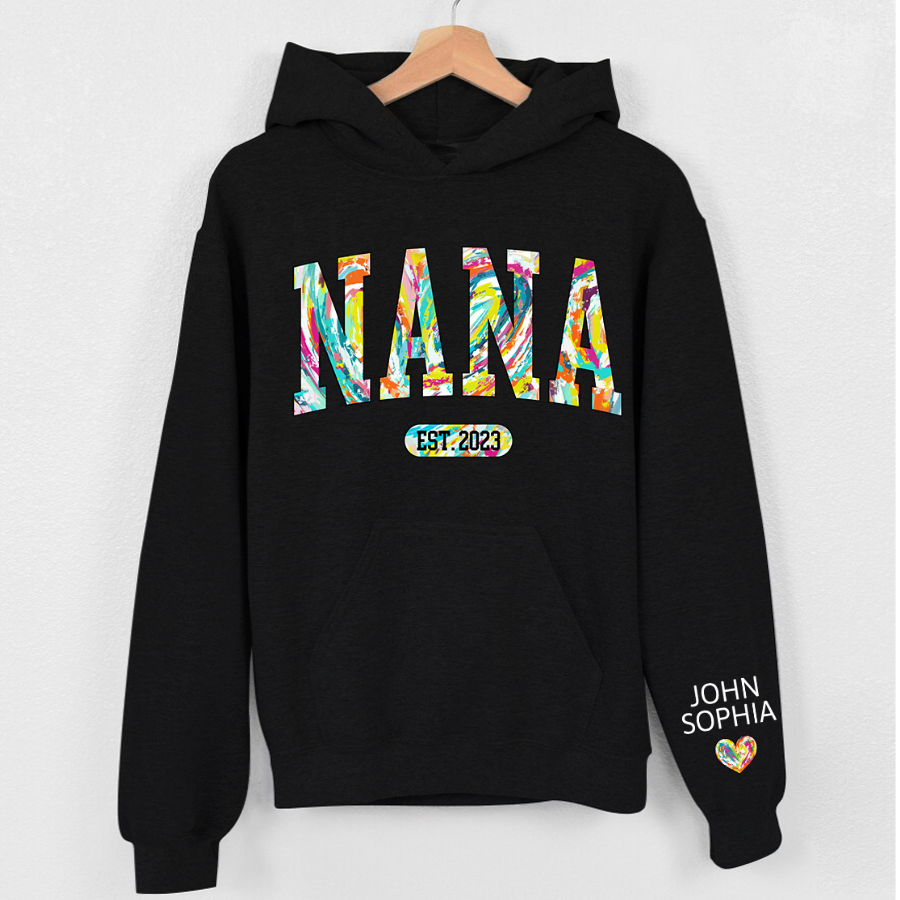 Lofaris Grandma Gigi And Kids Color Heart Custom Name Hoodie