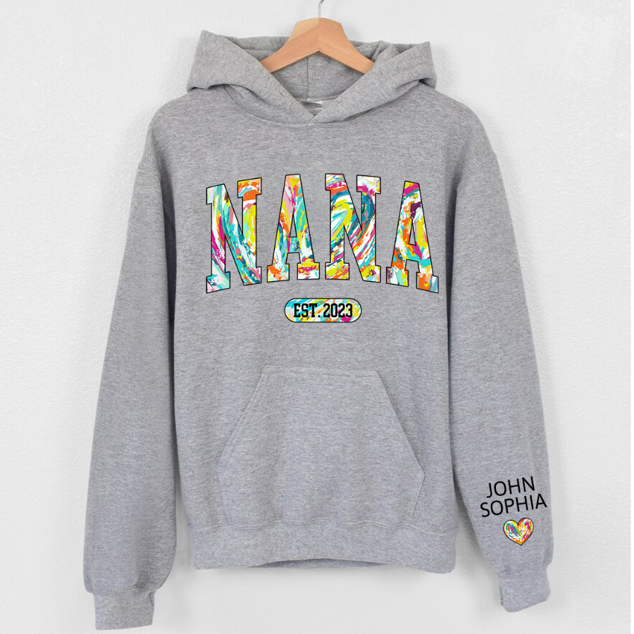 Lofaris Grandma Gigi And Kids Color Heart Custom Name Hoodie