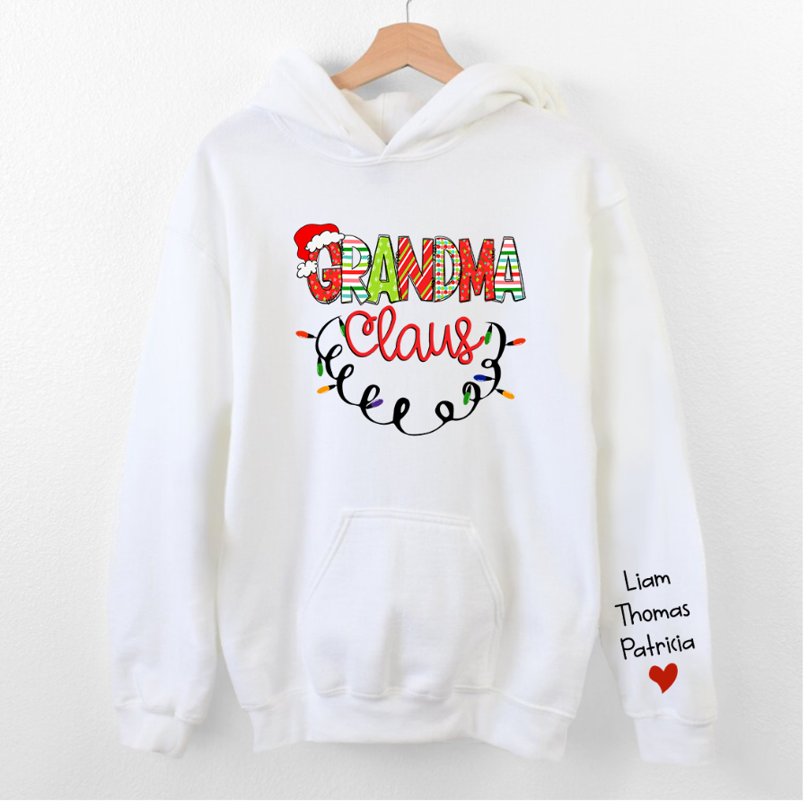 Lofaris Grandma Grandkid Christmas Personalized Name Hoodie