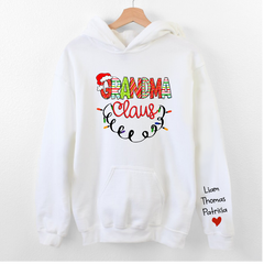Lofaris Grandma Grandkid Christmas Personalized Name Hoodie