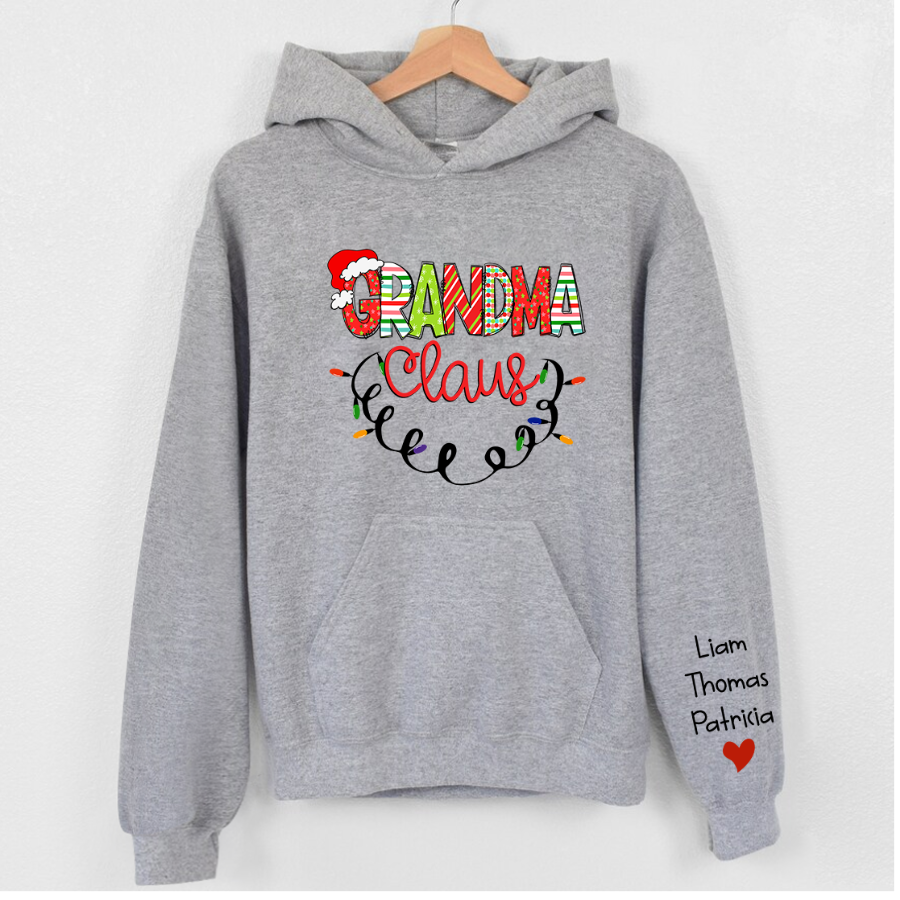 Lofaris Grandma Grandkid Christmas Personalized Name Hoodie