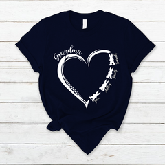 Lofaris Grandma Grandkids Hearts Bunny Easter T-Shirt