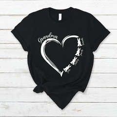 Lofaris Grandma Grandkids Hearts Bunny Easter T-Shirt
