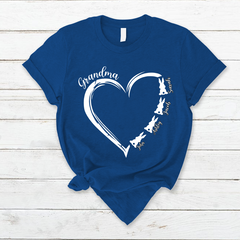 Lofaris Grandma Grandkids Hearts Bunny Easter T-Shirt