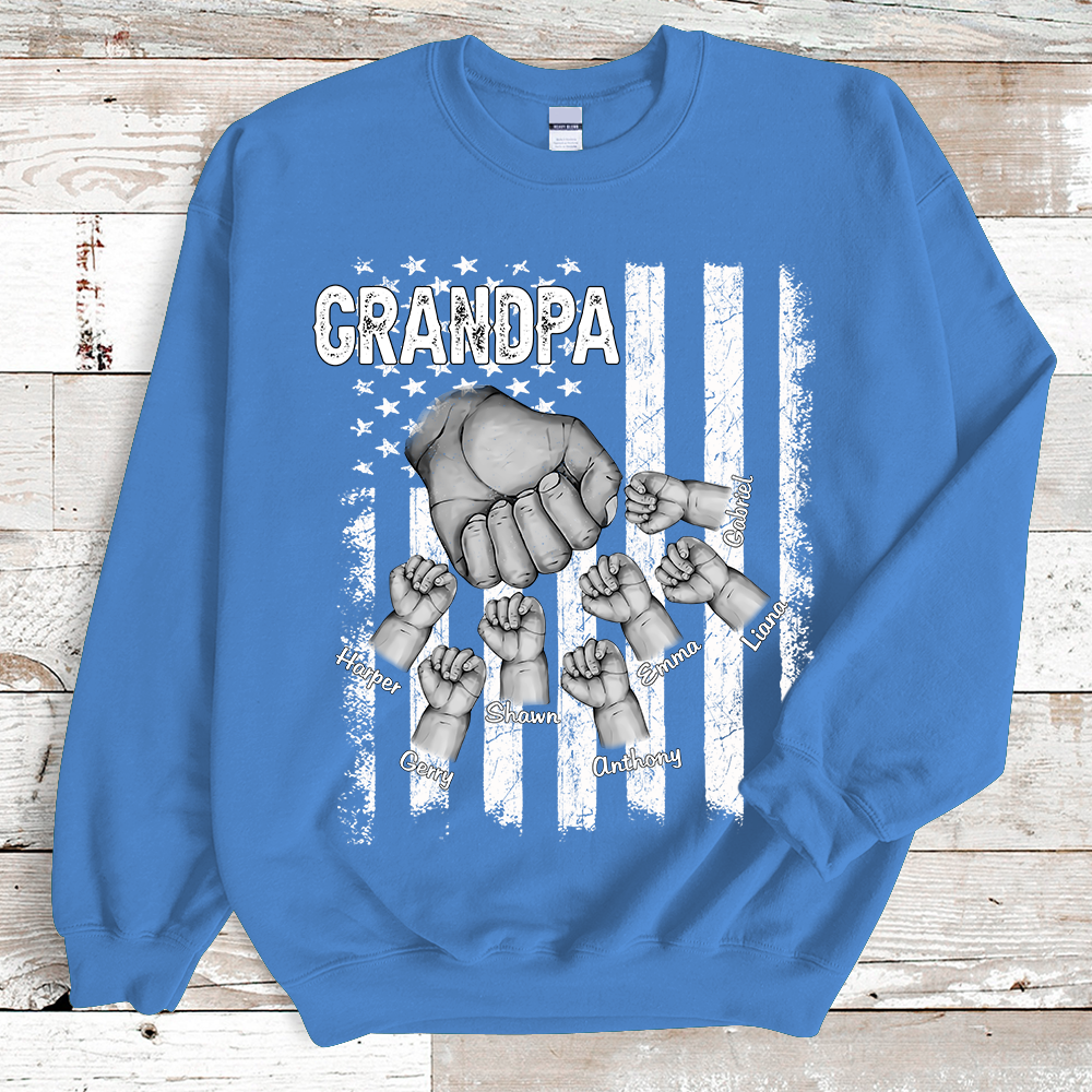 Lofaris Grandma Hands And Grandkids Name Custom Sweatshirt