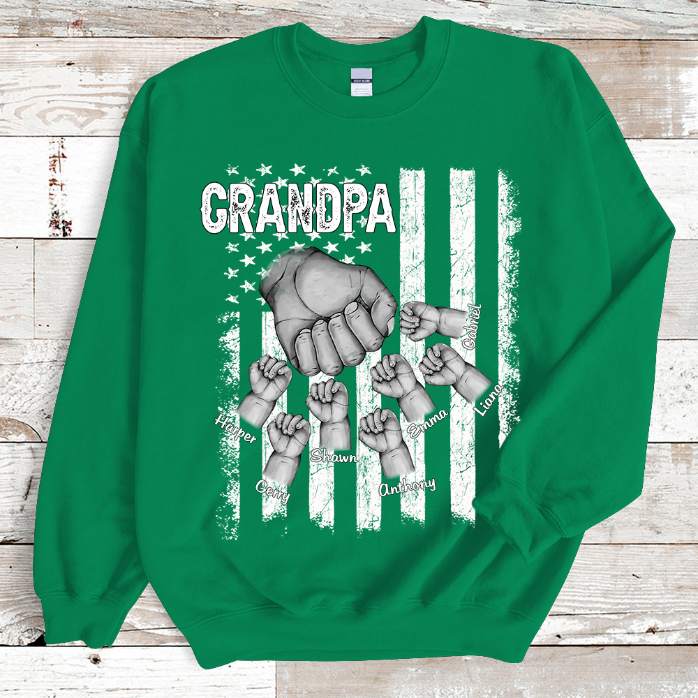 Lofaris Grandma Hands And Grandkids Name Custom Sweatshirt