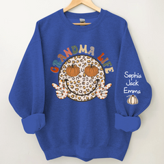 Lofaris Grandma Life Smiley Face Retro Autumn Happy Sweatshirt
