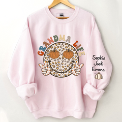 Lofaris Grandma Life Smiley Face Retro Autumn Happy Sweatshirt