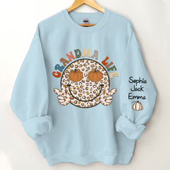 Lofaris Grandma Life Smiley Face Retro Autumn Happy Sweatshirt