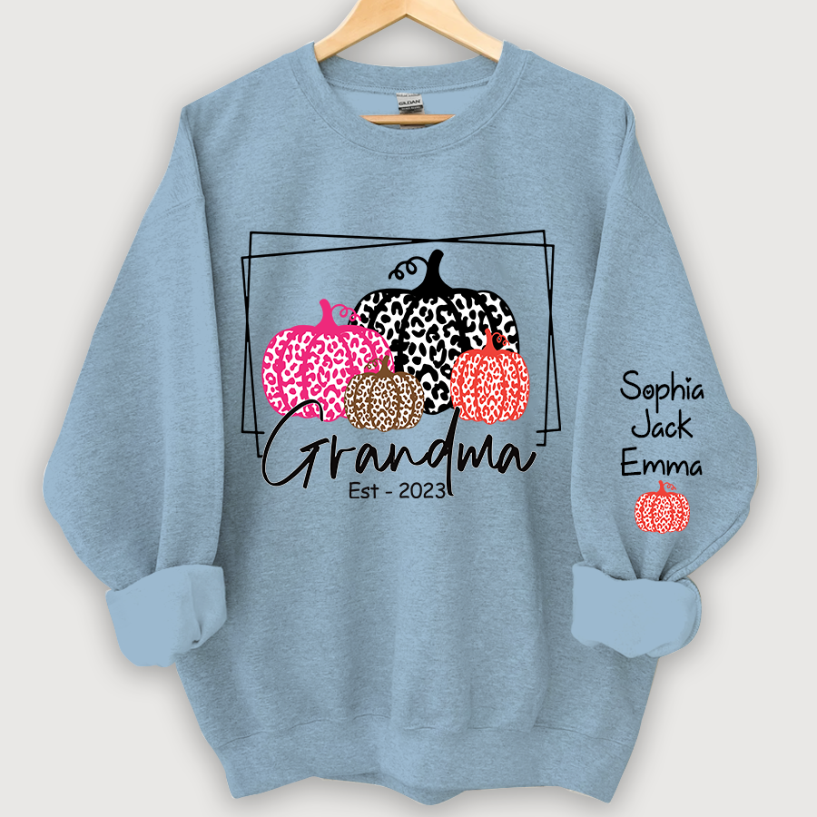 Lofaris Grandma Pumpkin Leopard Color Est Custom Sweatshirt