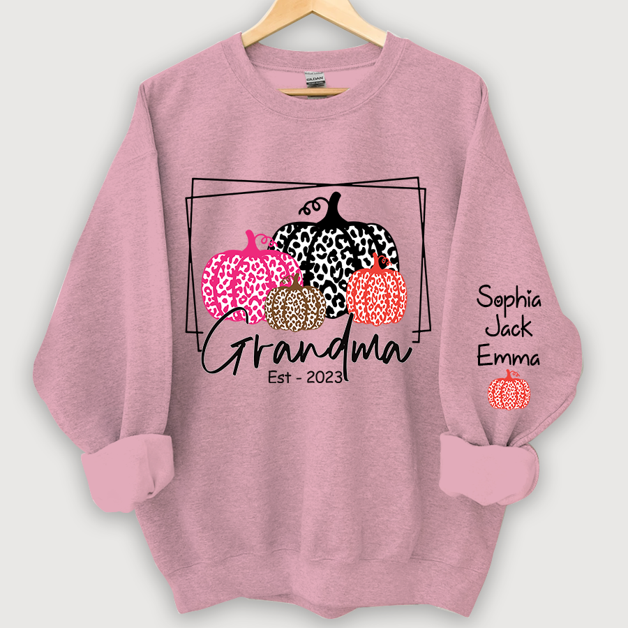 Lofaris Grandma Pumpkin Leopard Color Est Custom Sweatshirt