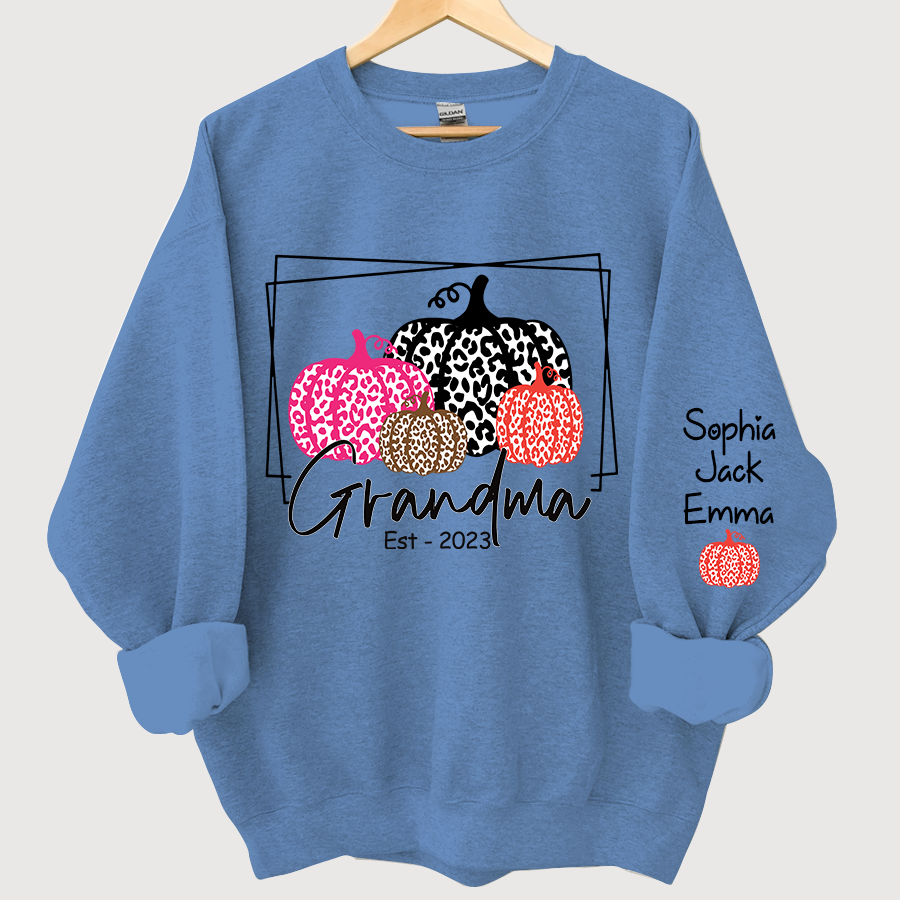 Lofaris Grandma Pumpkin Leopard Color Est Custom Sweatshirt