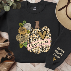 Lofaris Grandma Pumpkin Leopard Flower Custom Sweatshirt