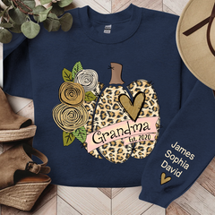 Lofaris Grandma Pumpkin Leopard Flower Custom Sweatshirt
