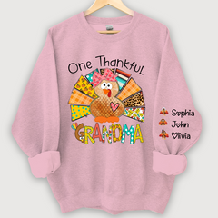 Lofaris Grandma Turkey Custom Name Thanksgiving Sweatshirt