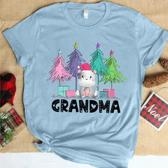 Lofaris Grandma Xmas Tree Personalized Christmas T-Shirt