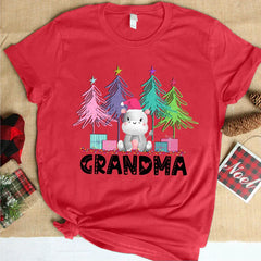 Lofaris Grandma Xmas Tree Personalized Christmas T-Shirt