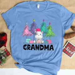 Lofaris Grandma Xmas Tree Personalized Christmas T-Shirt