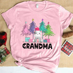 Lofaris Grandma Xmas Tree Personalized Christmas T-Shirt