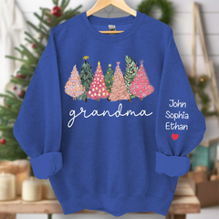 Lofaris Grandma Xmas Trees Pink Green Custom Sweatshirt