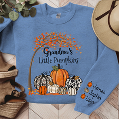 Lofaris Grandmas Little Pumpkin Fall Tree Custom Sweatshirt