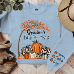 Lofaris Grandmas Little Pumpkin Fall Tree Custom Sweatshirt