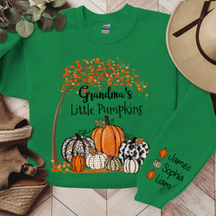Lofaris Grandmas Little Pumpkin Fall Tree Custom Sweatshirt