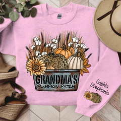 Lofaris Grandmas Pumpkin Patch Autumn Custom Name Sweatshirt
