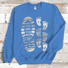 Lofaris Grandpa Footprint Happy Father Day Custom Sweatshirt