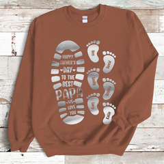 Lofaris Grandpa Footprint Happy Father Day Custom Sweatshirt